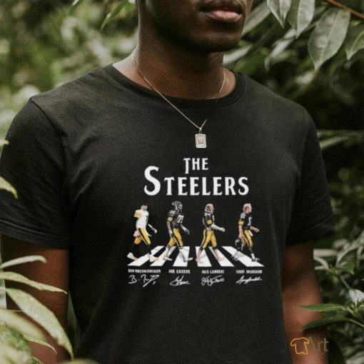 Official The Steelers Abbey Road Roethlisberger Joe Greene Jack Lambert And Terry Bradshaw Signatures Shirt