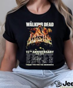 Official The Walking Dead 15th Anniversary 2009 2024 Thank You For The Memories Fan T Shirt