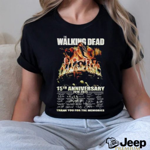 Official The Walking Dead 15th Anniversary 2009 2024 Thank You For The Memories Fan T Shirt