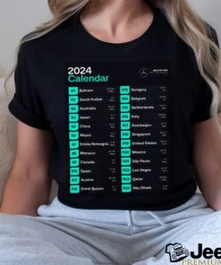 Official The longest F1 calendar ever schedule 2024 race car shirt