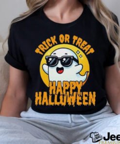 Official Trick Or Treat Halloween Spooky Ghost & Moon Shirt