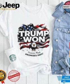 Official Trump Won 2024 Election Promises Made Promises Kept Shirt