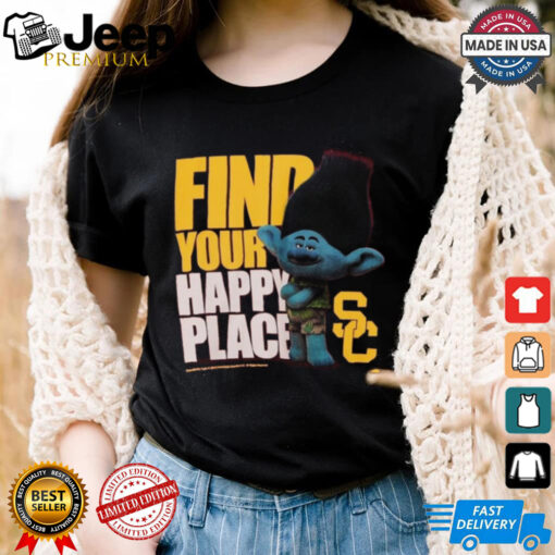 Official USC Trojans Find Your Happy Place Branch Trolls t shirt