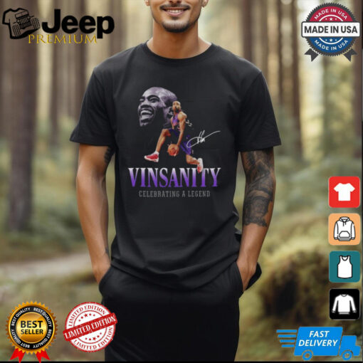 Official Vince Carter Vinsanity Toronto Raptors Celebrating A Legend Signature t shirt