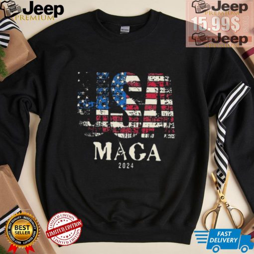 Official Vintage Usa Flag Ultra Maga Gun Usa Trump 2024 T Shirt