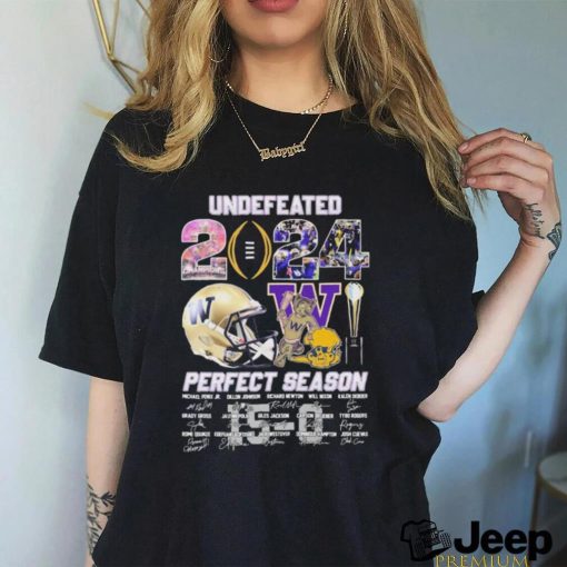 Official Washington Huskies Undefeated 2024 Perfect Season 15 0 Signatures Shirt