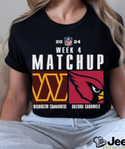 Official Washington commanders vs arizona cardinals 2024 NFL Week 4 Matchup T Shirt