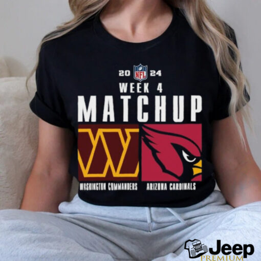 Official Washington commanders vs arizona cardinals 2024 NFL Week 4 Matchup T Shirt