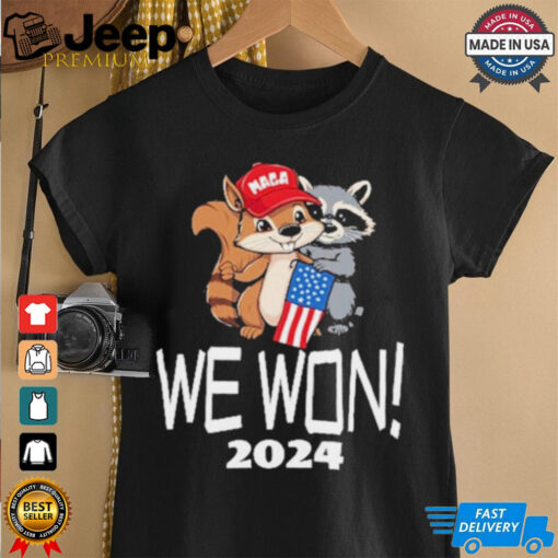 Official We Won 2024 The Squirrel And Fred The Raccoon Shirt