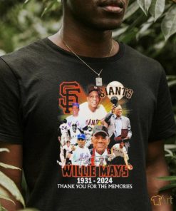 Official Willie Mays 1931 2024 San Francisco Giants Thank You For The Memories Logo Shirt