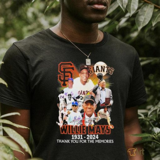 Official Willie Mays 1931 2024 San Francisco Giants Thank You For The Memories Logo Shirt