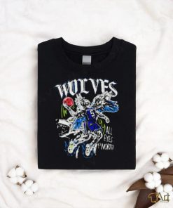 Official Wolves Skeleton All Eyes North Shirt