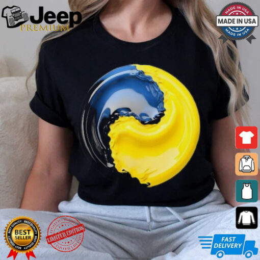 Official Yin yang Ukraine blue and yellow T shirt