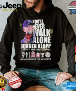 Official You Never Walk Alone Jurgen Klopp 2015 2024 Liverpool F.C Thank You For The Memories Signature shirt