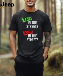 Official Zayin In The Streets Aleph In The Sheets black t shirt