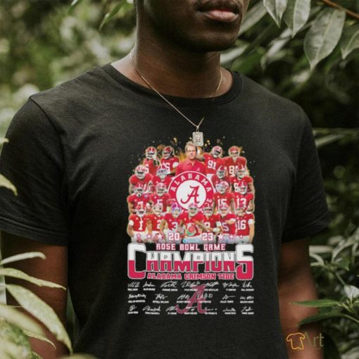 Official alabama crimson tide rose bowl game champions team player name signature shirt