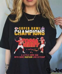 Official chiefs Super Bowl Champions Tom and Jerry a little corn dog with some mustard and ketchup shirt