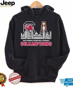 Official gamecocks 2024 Roster With NCAA Champions Trophy Cup Shirt
