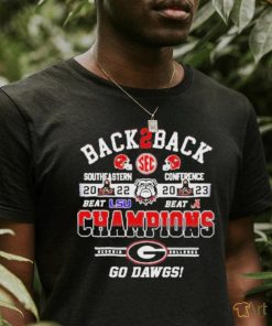 Official georgia Bulldogs Back 2 Back Southeastern Conference Champions Go Dawgs T Shirt