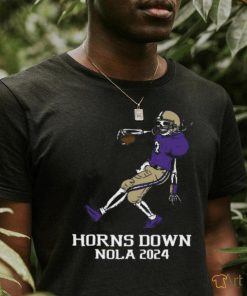 Official horns down wa horns down nola 2024 skeleton shirt