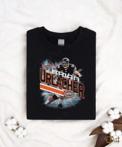 Official majestic Brian Urlacher Chicago Bears NFL Hall of Fame Inductee Player Illustration Shirt