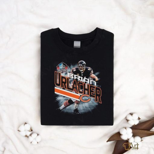 Official majestic Brian Urlacher Chicago Bears NFL Hall of Fame Inductee Player Illustration Shirt