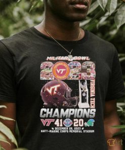 Official military Bowl 2023 Virginia Tech Champions Helmet Shirt