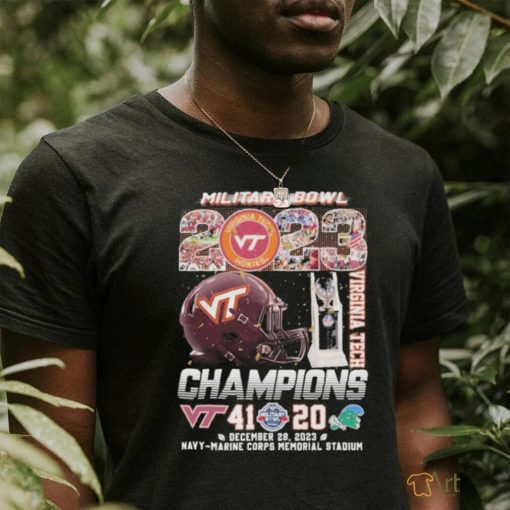 Official military Bowl 2023 Virginia Tech Champions Helmet Shirt