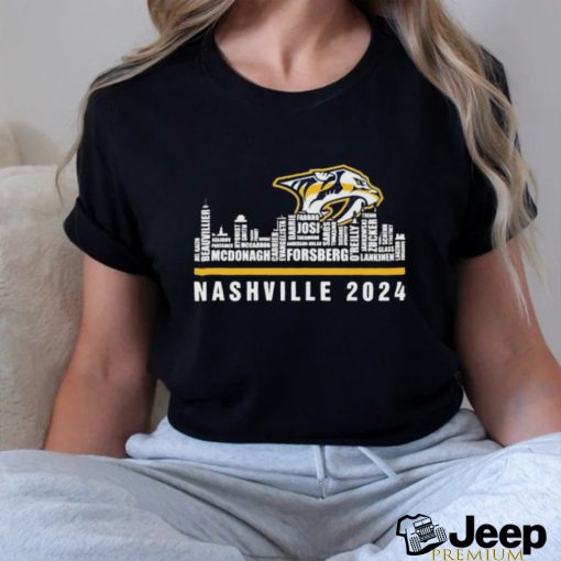 Official nashville Predators Skyline Players Name Nashville 2024 Shirt