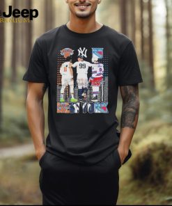 Official new York Knicks Jalen Brunson NY Yankees Aaron Judge NY Rangers Walt Tkaczuk T Shirt