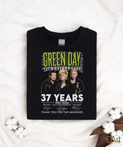 Official official Green Day The Saviors Tour 37 Years 1987 2024 Thank You For The Memories Signatures Shirt