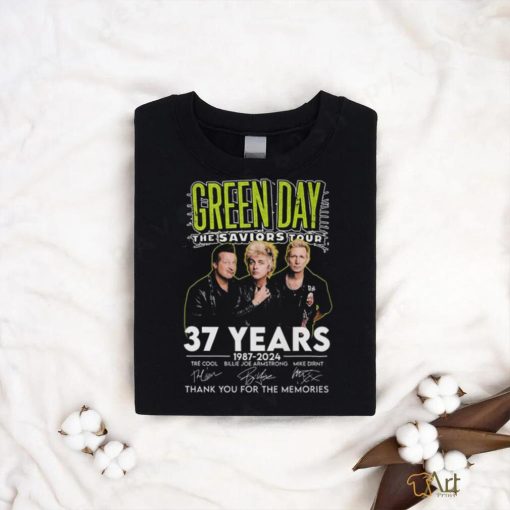 Official official Green Day The Saviors Tour 37 Years 1987 2024 Thank You For The Memories Signatures Shirt