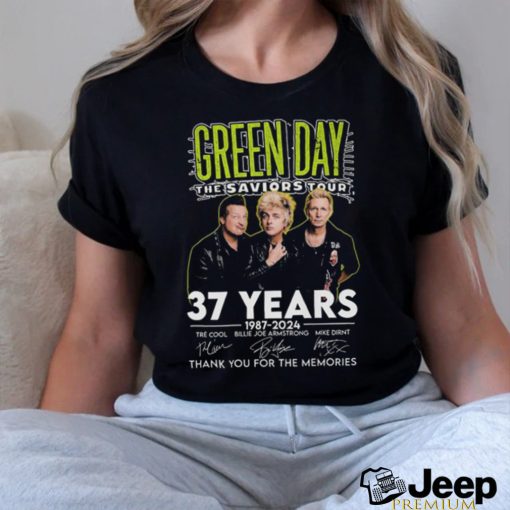 Official official Green Day The Saviors Tour 37 Years 1987 2024 Thank You For The Memories Signatures Shirt