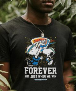 Official peanuts Snoopy x Charlie Brown High Five Oklahoma City Thunder Forever Not Just When We Win 2024 Shirt