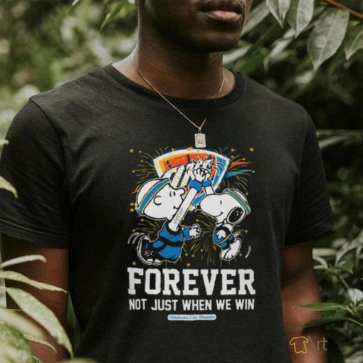 Official peanuts Snoopy x Charlie Brown High Five Oklahoma City Thunder Forever Not Just When We Win 2024 Shirt