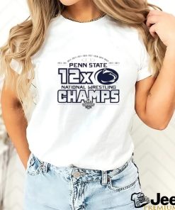 Official penn State 2024 12X National Wrestling Champs Steamroll T Shirt