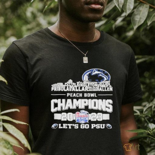 Official penn State Football Skyline Players Name 2023 Peach Bowl Champions Let’s Go PSU T Shirt