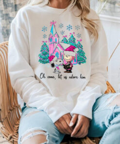 Oh come, let us adore him christmas shirt