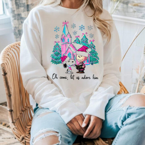 Oh come, let us adore him christmas shirt