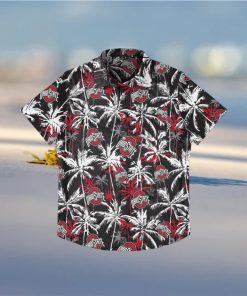 Ohio State Buckeyes Black Floral Hawaiian Shirt