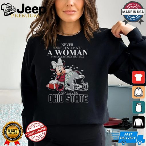 Ohio State Buckeyes x Minnie Mouse Never Underestimate A Woman Who Understands Football And Loves Shirt