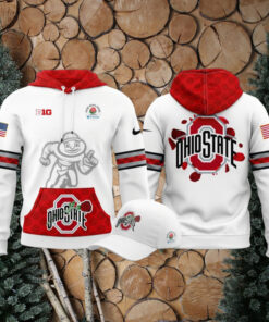Ohio State Buckeyes x Rose Bowl Game New Edition 2025 For Fans Limited White Hoodie