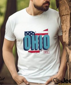 Ohio map USA flag shirt