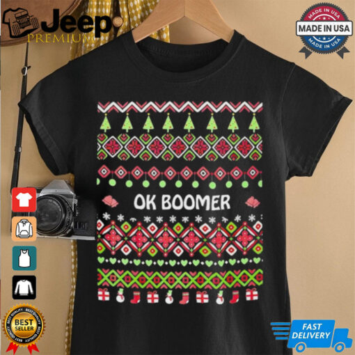 Okay boomer ugly Christmas shirt