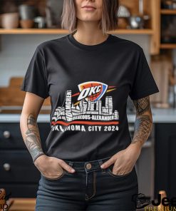 Oklahoma City Thunder 2024 city skyline players names T shirt