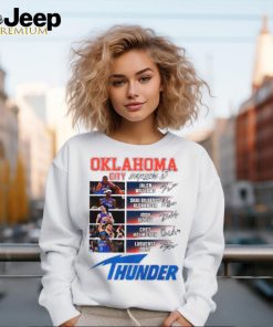 Oklahoma City Thunder basketball starting 5 player signatures shirt