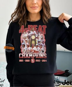 Oklahoma Sooners 4 Peat National Champions 2021 2022 2023 2024 T Shirt