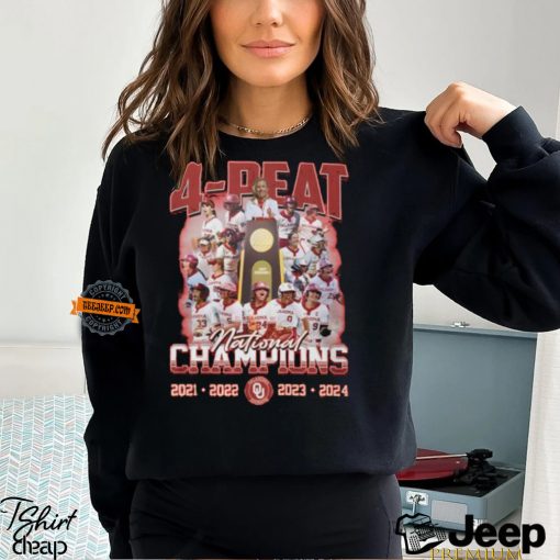 Oklahoma Sooners 4 Peat National Champions 2021 2022 2023 2024 T Shirt