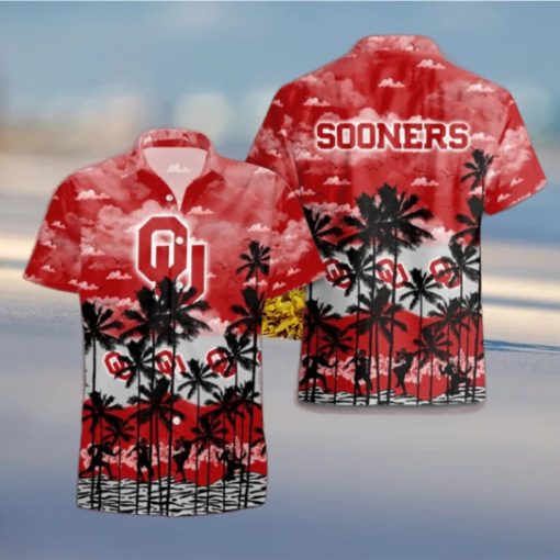 Oklahoma Sooners Palms Tree Hawaiian Shirt