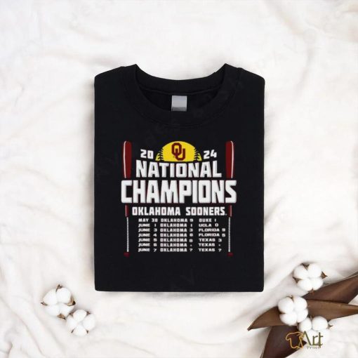 Oklahoma Sooners Women’s Softball 2024 National Champions Schedule shirt